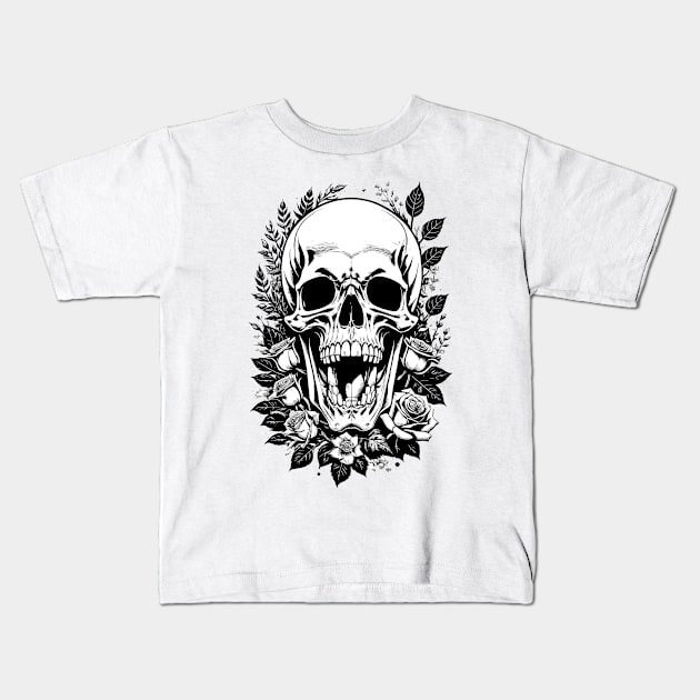 Death and flowers Kids T-Shirt by DeathAnarchy